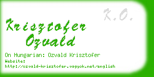 krisztofer ozvald business card